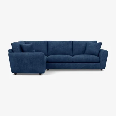 Heal's Heal's Snooze Left Hand Facing Corner Sofa Smart Cotton Linen Rice Black Feet
