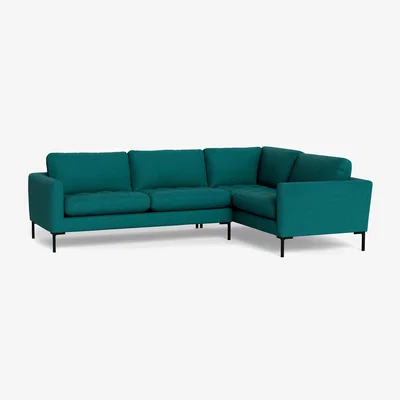 Heal's Heal's Eton Right Hand Facing Corner Sofa Brushed Cotton Pine Brass Feet
