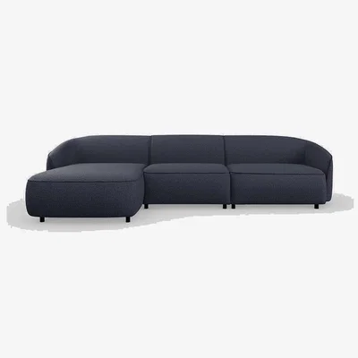 Heal's Heal's Aurelie Large Left Hand Facing Chaise Sofa Boucle Indigo