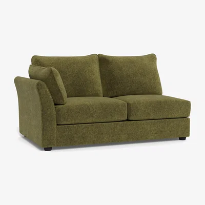 Heal's Heal's Tailor Medium Unit Left Hand Facing Boucle Velvet Wilder Black Beech Feet