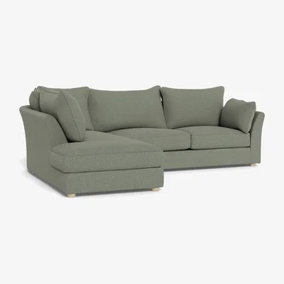 Heal's Heal's Tailor Left Hand Facing Corner Sofa Boucle Tweed Lapis Natural Beech Feet