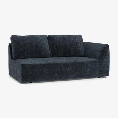 Heal's Heal's Morven Right Hand Facing 3 Seater Unit Boucle Velvet Space Black Feet