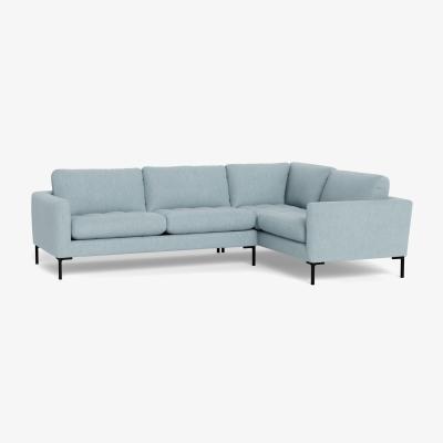Heal's Heal's Eton Right Hand Facing Corner Sofa Smart Linen Mix Duck Egg Brass Feet - Heal's UK Furniture