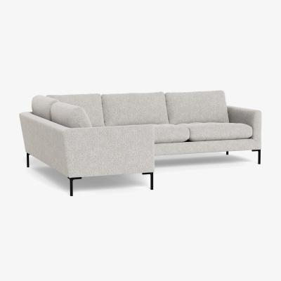 Heal's Heal's Eton Left Hand Facing Corner Sofa Chunky Boucle Ecru Brass Feet - Heal's UK Furniture