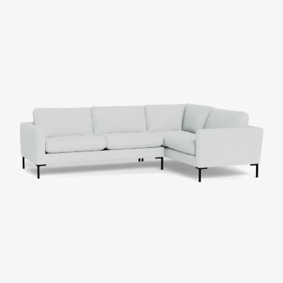 Heal's Heal's Eton Right Hand Facing Corner Sofa Broad Weave Tin Black Feet - Heal's UK Furniture