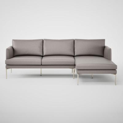 Heal's Heal's Matera Right Hand Facing Chaise Sofa Nobilis Velvet Sable Stainless Steel Foot