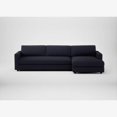 Heal's Heal's Nimbus II Chaise Sofa Right Hand Facing Boucle Indigo Black Feet
