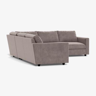 Heal's Heal's Nimbus II Large Corner Sofa Smart Luxe Velvet Mushroom - Heal's UK Furniture
