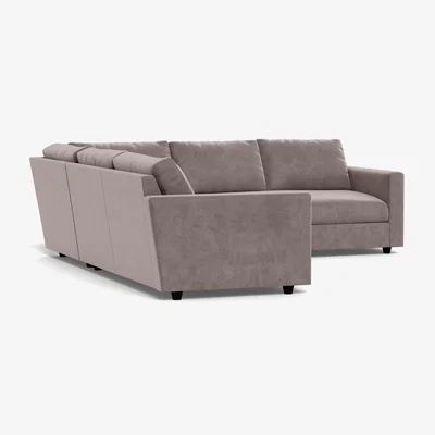 Heal's Heal's Nimbus II Large Corner Sofa Smart Luxe Velvet Mushroom - Heal's UK Furniture