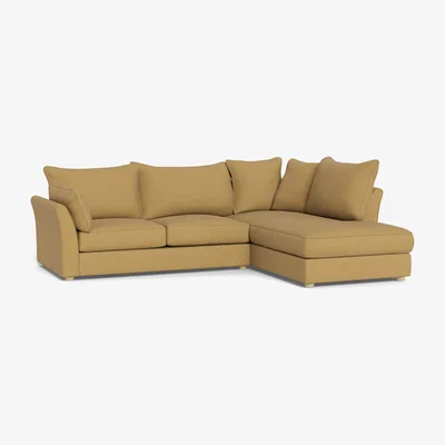 Heal's Heal's Tailor Right Hand Facing Corner Sofa Boucle Tweed Citrine Natural Beech Feet