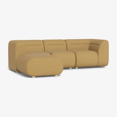 Heal's Heal's Lilli Left Hand Facing Compact Corner Sofa Boucle Tweed Citrine Natural Beech Feet