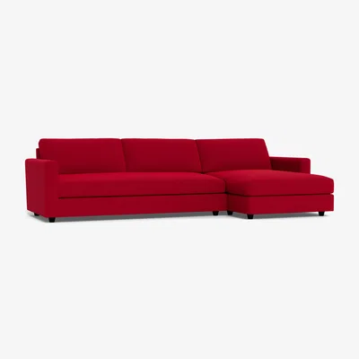 Heal's Heal's Nimbus II 4 Seater RHF Corner Sofa Melton Wool Red Oxide Black Feet