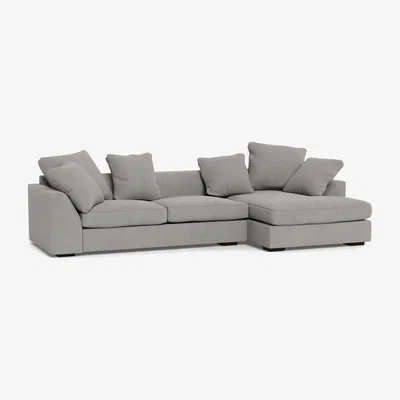 Heal's Heal's Cumulus Right Hand Facing Corner Sofa in Texture Pale Grey with Black Feet - Heal's UK Furniture