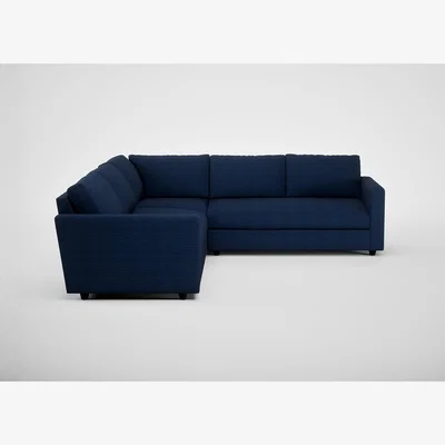 Heal's Heal's Nimbus II Corner Sofa Broadweave Lagoon Black Feet