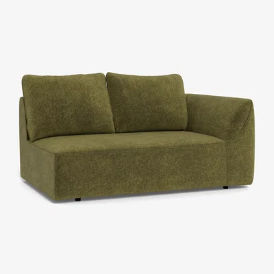 Heal's Heal's Morven Right Hand Facing 2 Seater Unit Boucle Velvet Wilder Black Feet