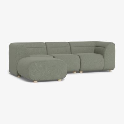 Heal's Heal's Lilli Left Hand Facing Compact Corner Sofa Boucle Tweed Lapis Natural Beech Feet