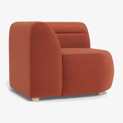 Heal's Heal's Lilli Connecting Corner Unit Smart Luxe Velvet Tawny Natural Feet