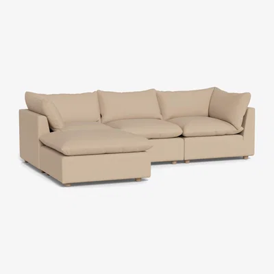 Heal's Heal's Astrid Left Hand Facing Corner Sofa Capelo Linen-Cotton Bamboo Natural Beech Feet