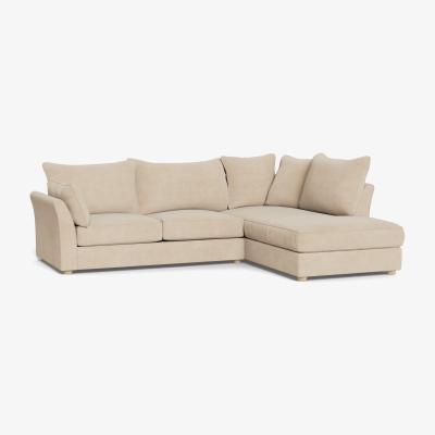 Heal's Heal's Tailor Medium Right Hand Facing Corner Sofa Brushed Cotton Oat Natural Ash Feet - Heal's UK Furniture