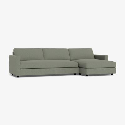 Heal's Heal's Nimbus II 4 Str Corner Chaise RHF Boucle Tweed Lapis Black Feet