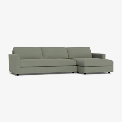 Heal's Heal's Nimbus II 4 Str Corner Chaise RHF Boucle Tweed Lapis Black Feet
