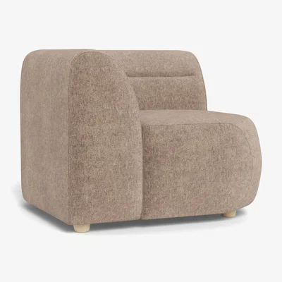 Heal's Heal's Lilli Connecting Corner Unit Boucle Velvet Rocky Natural Beech Feet