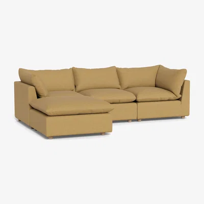 Heal's Heal's Astrid Left Hand Facing Corner Sofa Boucle Tweed Citrine Walnut Stained Beech Feet