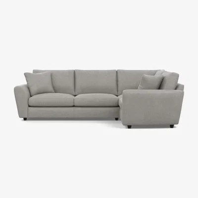 Heal's Heal's Snooze Right Hand Facing Corner Sofa Texture Pale Grey Black Feet - Heal's UK Furniture