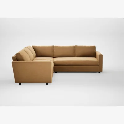 Heal's Heal's Nimbus II Corner Sofa Wool Velvet Camel Black Feet
