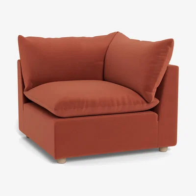 Heal's Heal's Astrid Corner Unit Smart Luxe Velvet Tawny Natural Feet