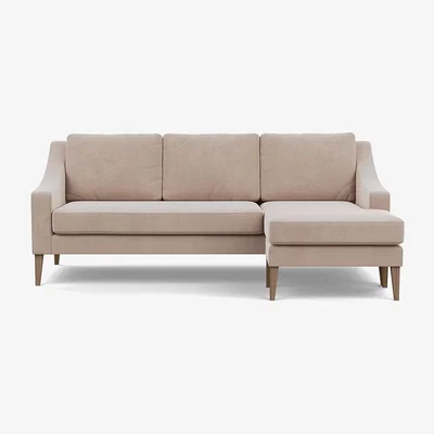 Heal's Heal's Richmond Corner Chaise Sofa Melton Wool Shale Walnut - Heal's UK Furniture