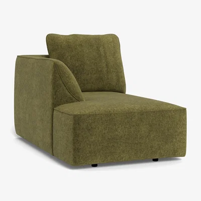 Heal's Heal's Morven Left Hand Facing Chaise Unit Boucle Velvet Wilder Black Feet
