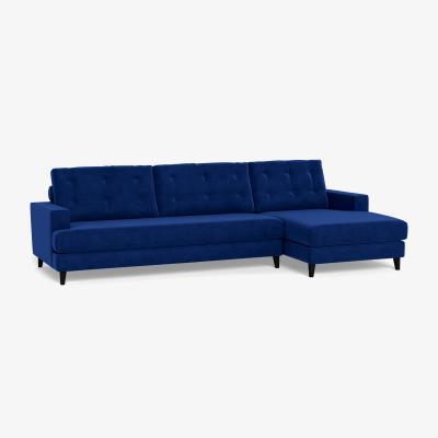 Heal's Heal's Mistral Right Hand Facing Corner Sofa Smart Luxe Velvet Azure Black - Heal's UK Furniture
