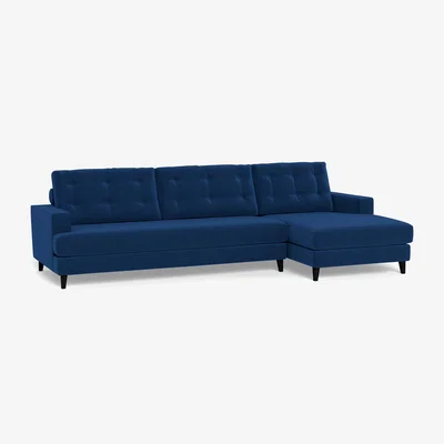 Heal's Heal's Mistral Right Hand Corner Sofa Velvet Petrol Black