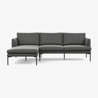 Heal's Heal's Matera Left Hand Facing Chaise Sofa Loop Boucle Sky Black Feet