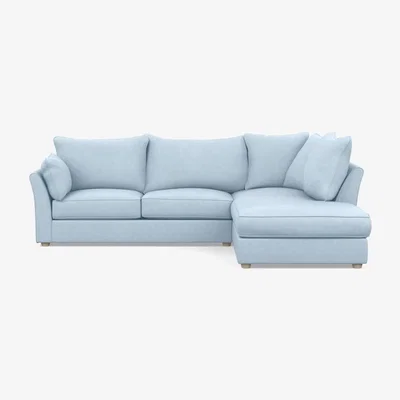 Heal's Heal's Tailor Right Hand Facing Corner Sofa Capelo LinenCotton Sea Shanty Natural Feet - Heal's UK Furniture