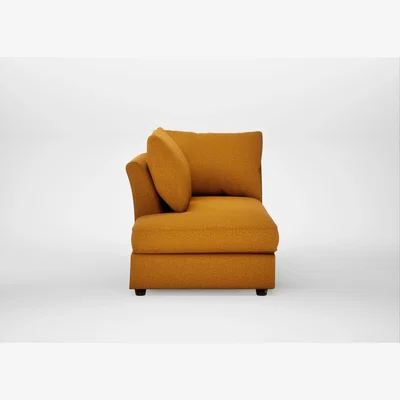 Heal's Heal's Tailor Left Hand Facing Chaise Unit Loop Twill Ochre Walnut Stained Feet
