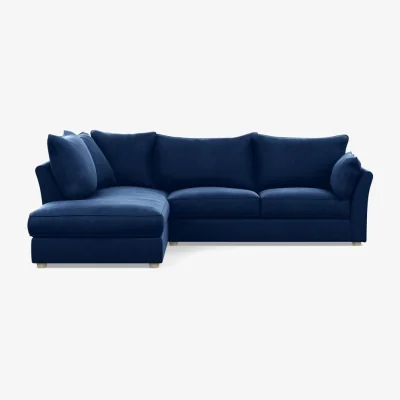 Heal's Heal's Tailor Left Hand Facing Corner Sofa Smart Cotton Linen Rice Walnut Stained Feet