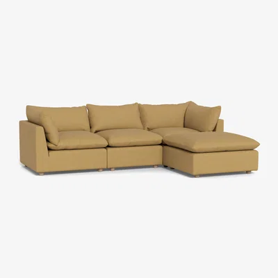 Heal's Heal's Astrid Right Hand Facing Corner Sofa Boucle Tweed Citrine Natural Beech Feet