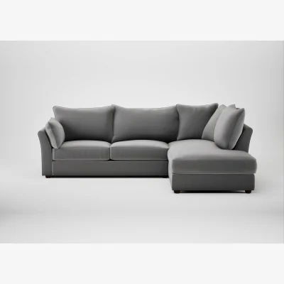 Heal's Heal's Tailor Right Hand Facing Corner Sofa Smart Velvet Mercury Walnut Stained Feet