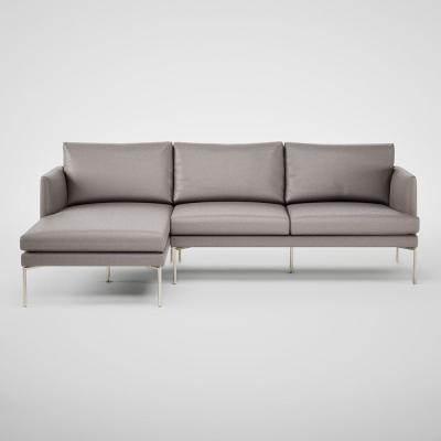 Heal's Heal's Matera Left Hand Facing Chaise Sofa Siena Cotton Shale Grey Stainless Steel Foot