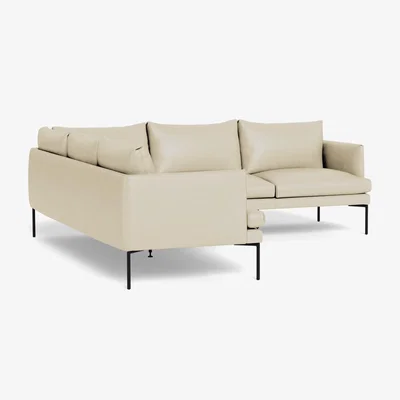 Heal's Heal's Matera Large Corner Sofa Leather Grain Storm 006 - Heal's UK Furniture