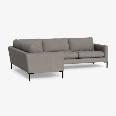 Heal's Heal's Eton Left Hand Facing Corner Sofa Broad Weave Pebble Black Feet - Heal's UK Furniture