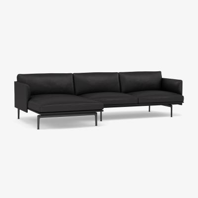 Heal's Muuto Outline Corner Chaise Sofa Left Hand Facing Hallingdal Fabric Light Grey 166 - Heal's UK Furniture