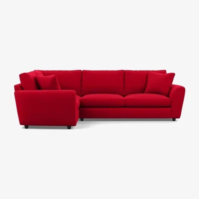 Heal's Heal's Snooze Left Hand Facing Corner Sofa Melton Wool Red Oxide Black Feet - Heal's UK Furniture
