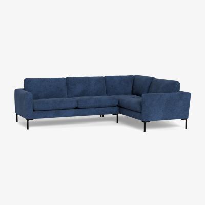 Heal's Heal's Eton Right Hand Facing Corner Sofa Broad Weave Lagoon Black Feet - Heal's UK Furniture