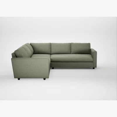 Heal's Heal's Nimbus II Corner Sofa Capelo Linen-Cotton Sage Black Feet