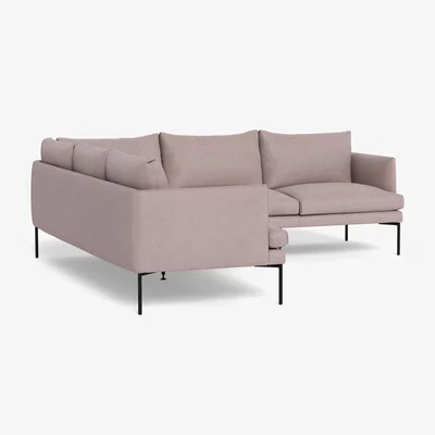 Heal's Heal's Matera Large Corner Sofa Siena Cotton Dusky Pink Black Feet - Heal's UK Furniture