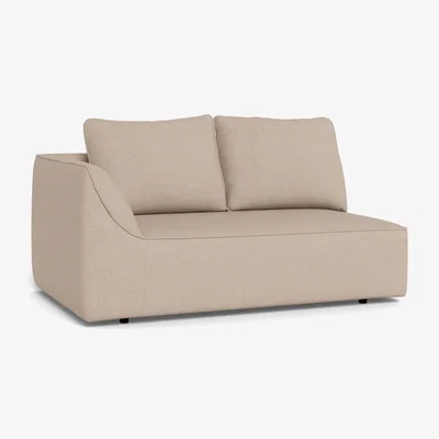 Heal's Heal's Morven Left Hand Facing 2 Seater Unit Boucle Tweed Pearl Black Feet