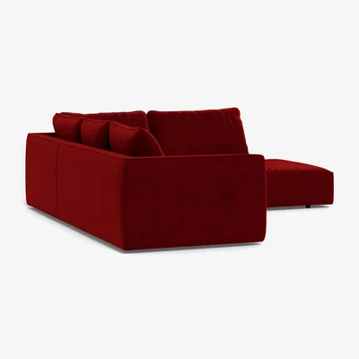 Heal's Heal's Morven Right Hand Facing Large Corner Sofa Smart Luxe Velvet Mulberry